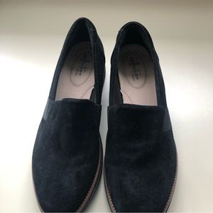 Clark's Ultimate comfort collection black suede loafers size 9m